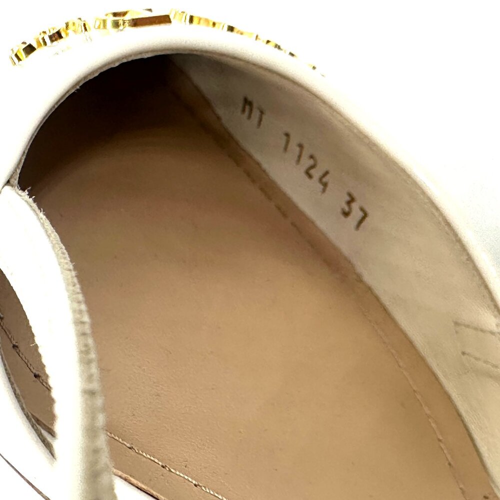 DIOR MY 50 Patent Leather Slingback Sandals Kitten Heels Pumps Shoes Ivory - Picture 14 of 16